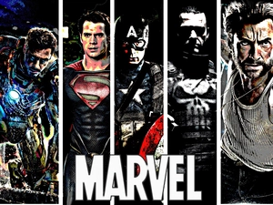 Heroes, Marvel, Heroes, Iron Man, X Men, Wolverine, captain America, Punisher, superman