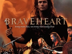Braveheart, army, sword, Mel Gibson