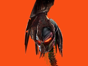 Orange, background, Predator, skull, movie