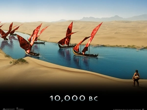 10000 Bc, River, Desert, sails