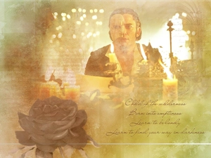 Phantom Of The Opera, Candles, rose, Gerard Butler