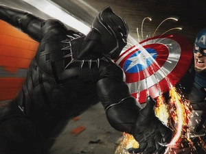 Fight, captain America, Black Panther