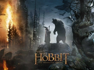 Hobbit, Gandalf, Bilbo, Smaug desolation