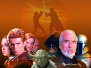 Hayden Christensen, Yoda, Samuel L. Jackson, Natalie Portman, Star Wars
