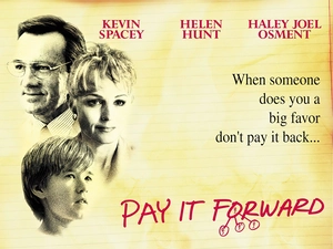 Helen Hunt, card, Kevin Spacey, Haley Joel Osment, Pay It Forward