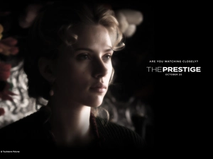 curls, text, Scarlett Johansson, face, The Prestige