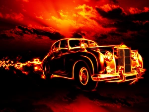 blazing, movie, Ghost Rider, Automobile