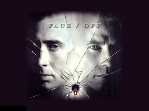 glass, John Travolta, Nicolas Cage, Face Off