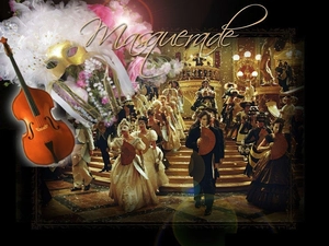 Characters, violin, bal, mask, Phantom Of The Opera