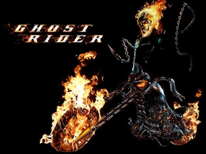 Ghost Rider, burns, strings, motor-bike