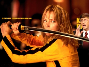 Uma Thurman, sword