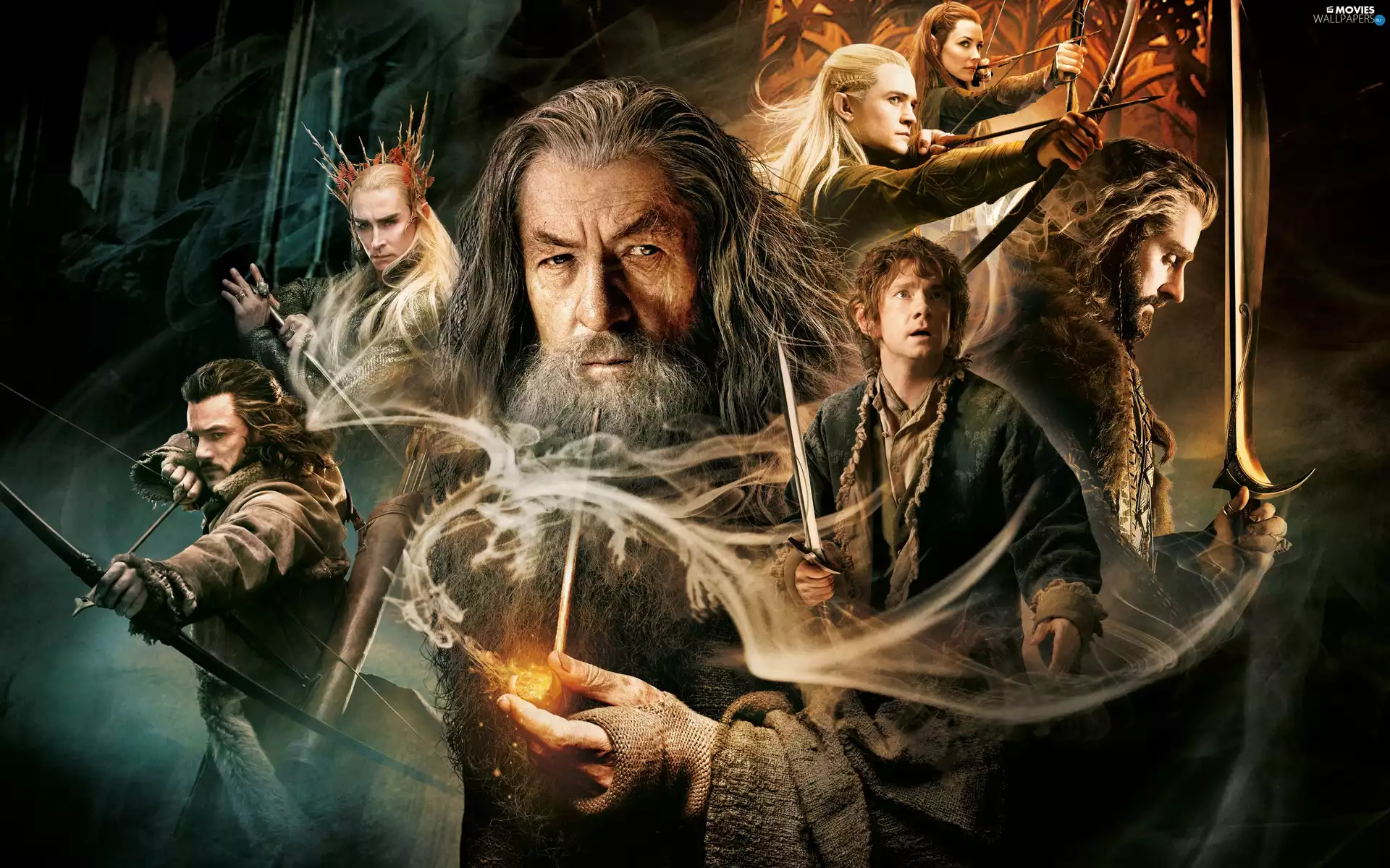 Hobbit 2, Bow, Swords, Characters