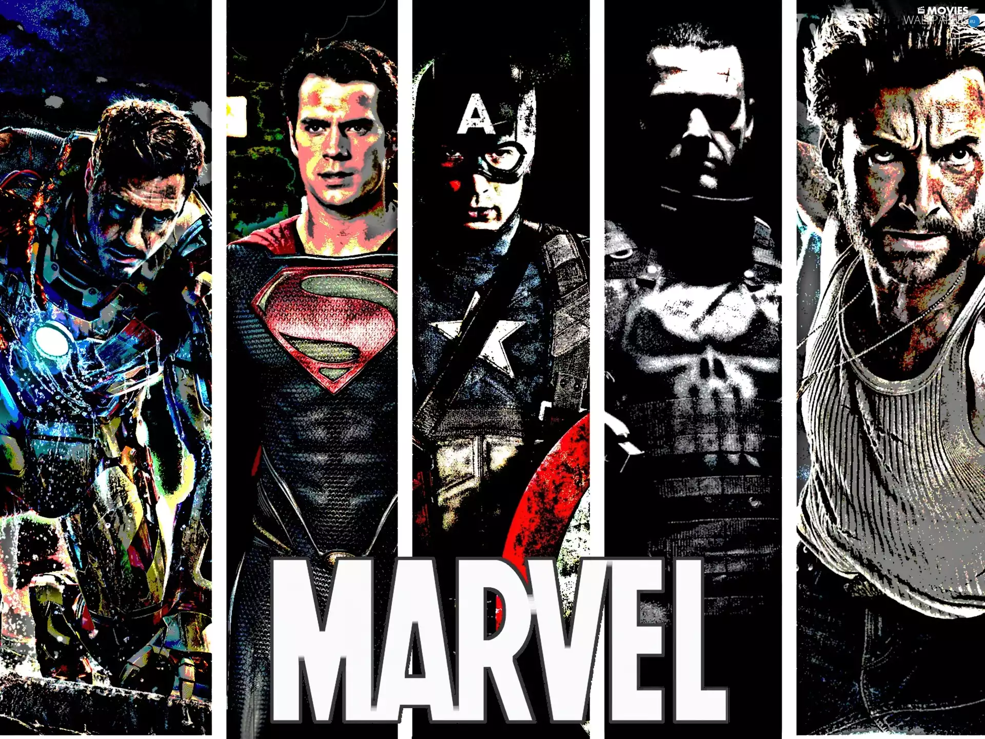 Heroes, Marvel, Heroes, Iron Man, X Men, Wolverine, captain America, Punisher, superman