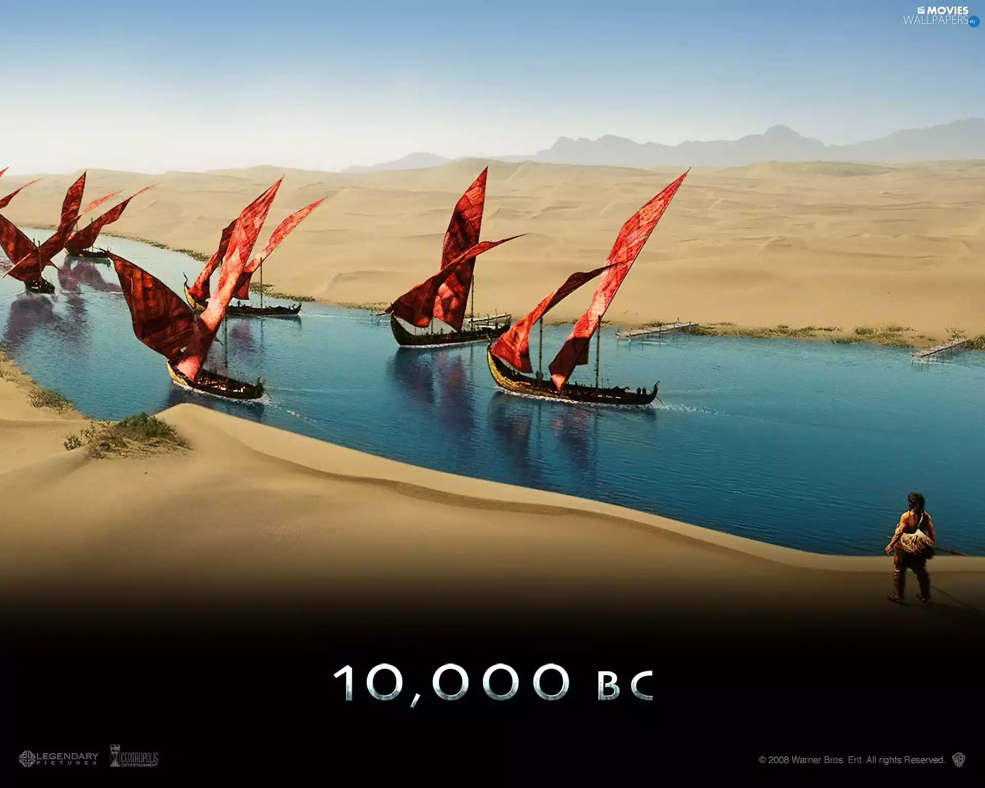 10000 Bc, River, Desert, sails
