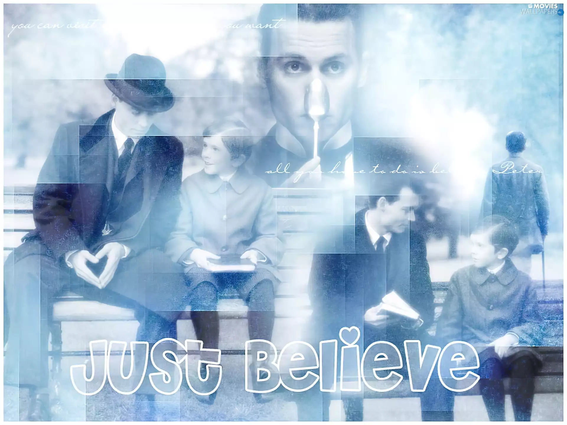 Finding Neverland, boy, Bench, a man