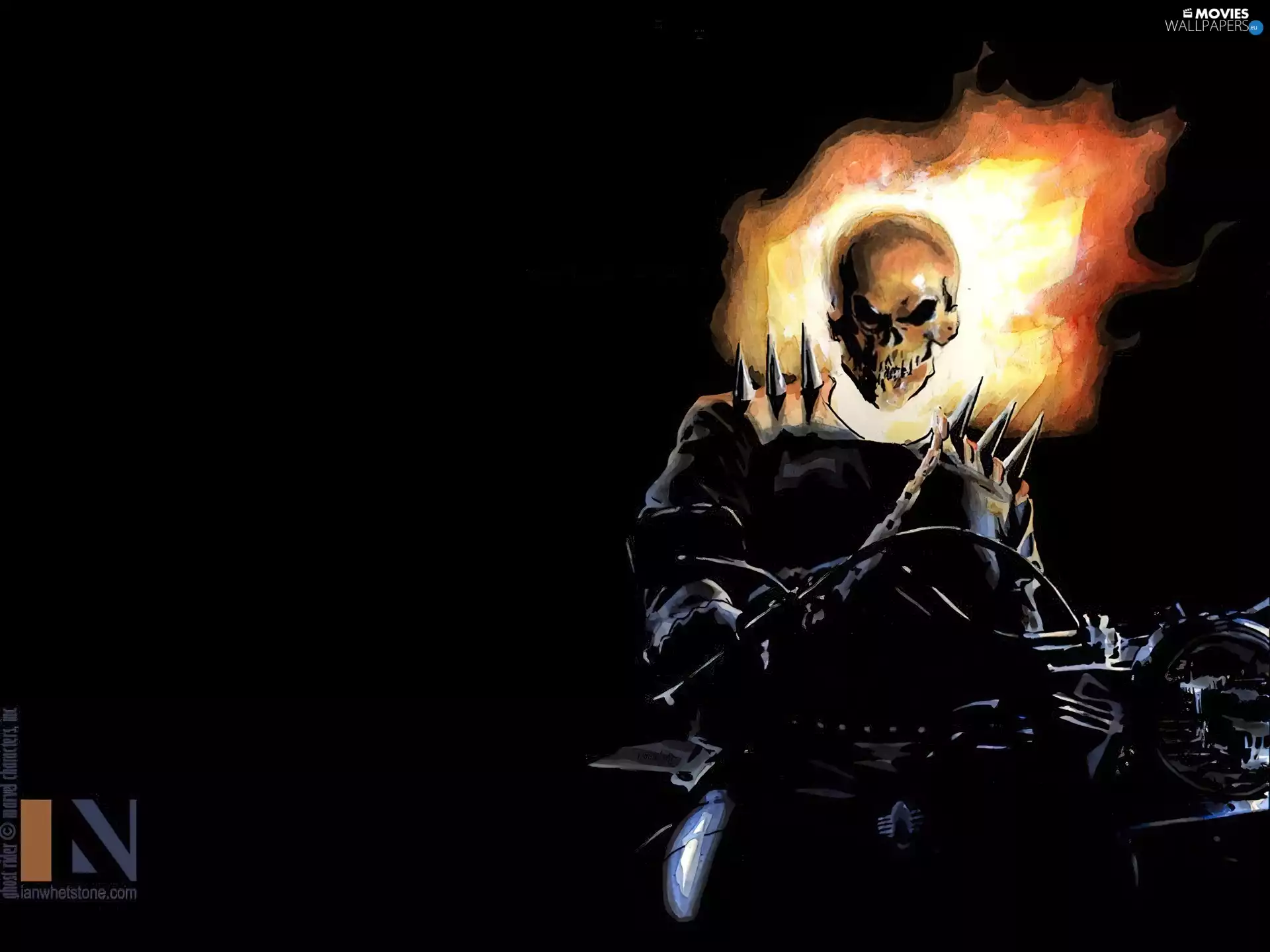 background, form, Motorbike, Black, Ghost Rider
