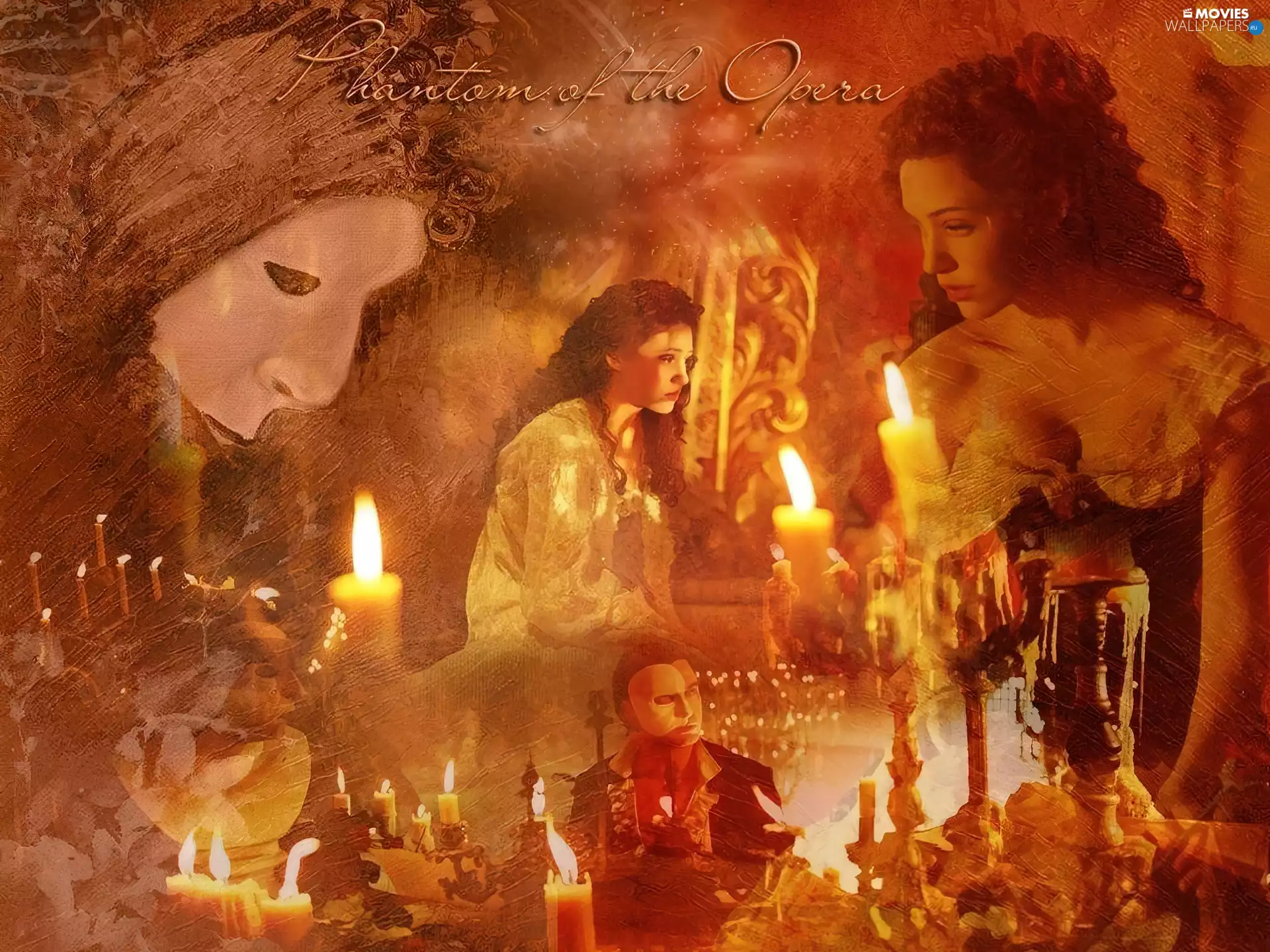 Candles, Mask, Emmy Rossum, sad, Phantom Of The Opera