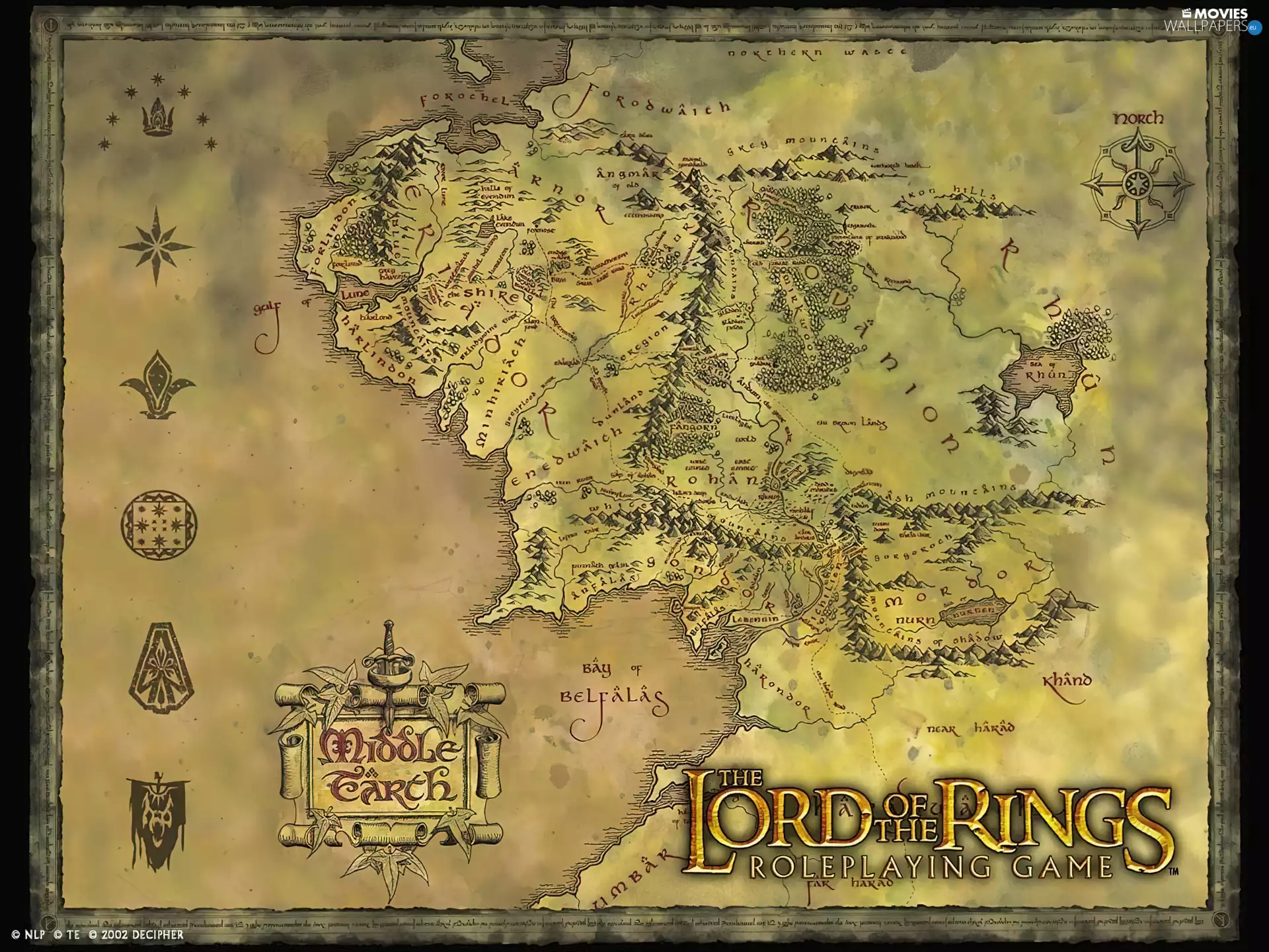 The Lord of The Rings, text, Map, characters
