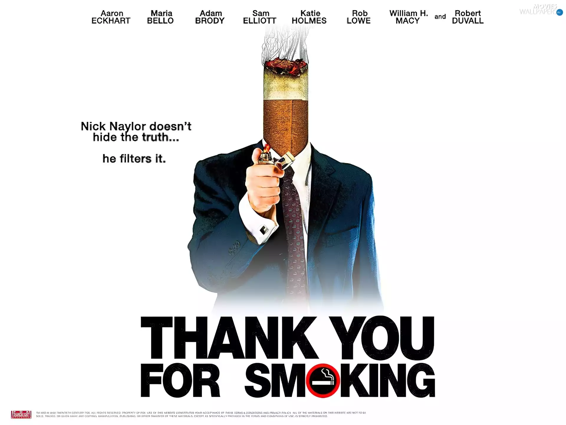 Cigarette, Thank You For Smoking, lighter, Aaron Eckhart, suite, poster