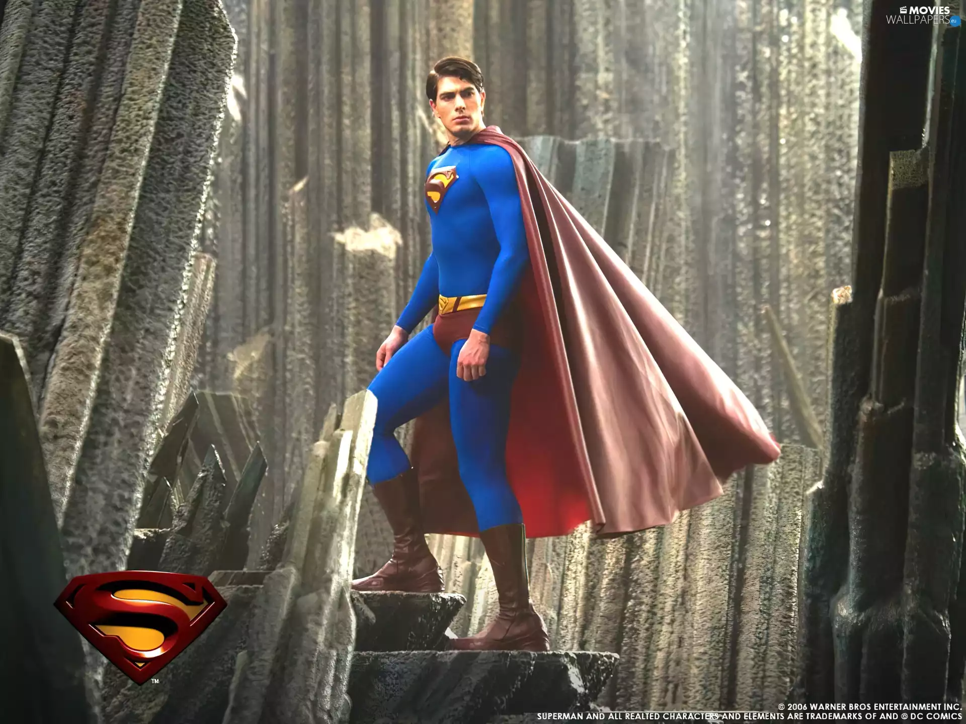 Superman Returns, cape, concrete, Brandon Routh