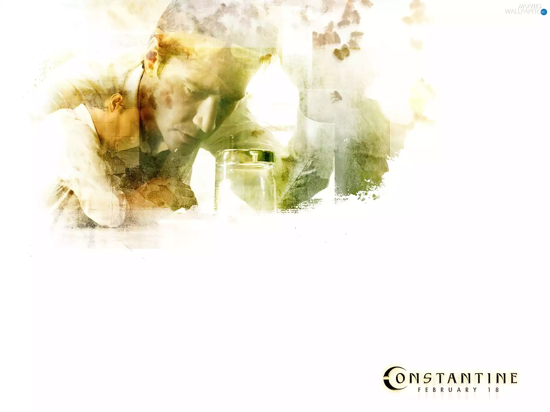 Constantine, cup, worms, Keanu Reeves