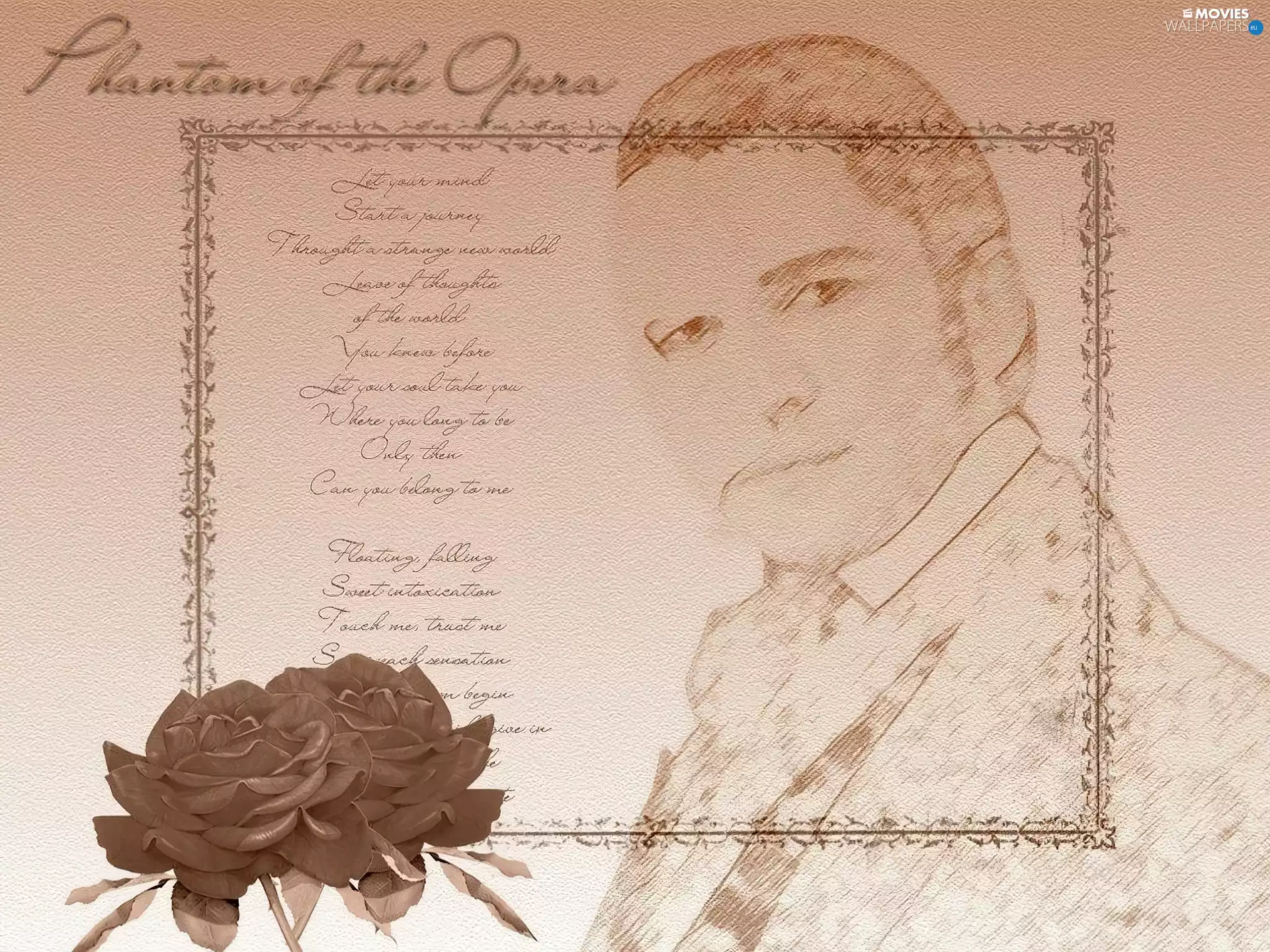 Phantom Of The Opera, frame, a man, Drawing