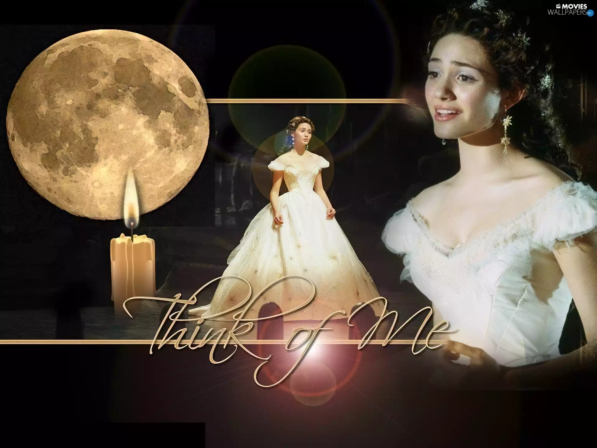 Dress, moon, Emmy Rossum, White, Phantom Of The Opera