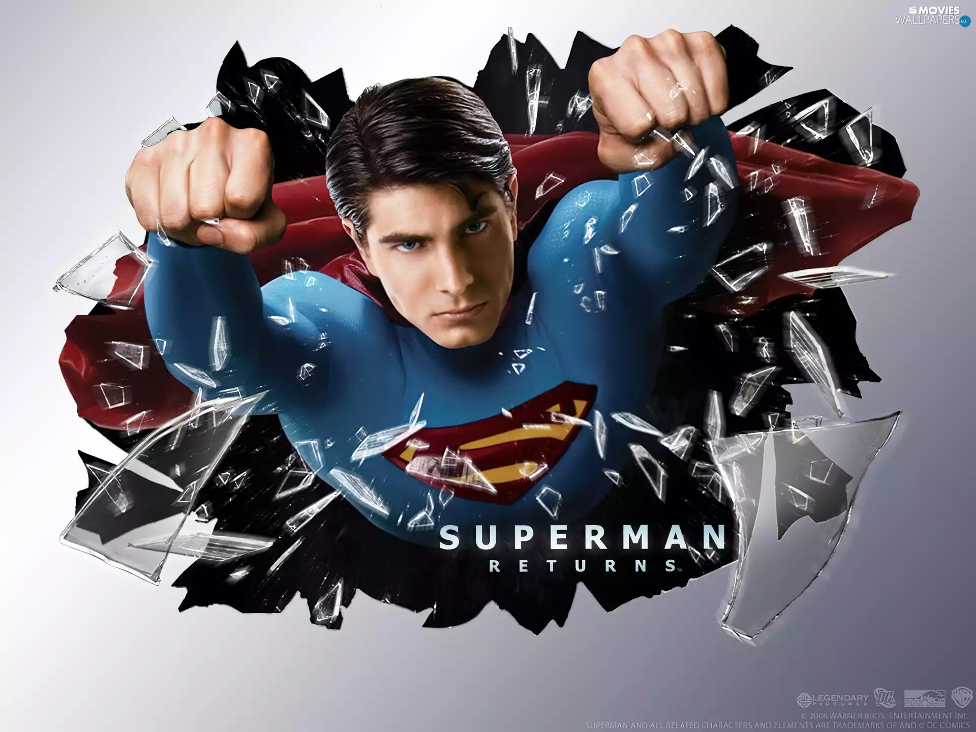 Superman Returns, glass, fists, Brandon Routh