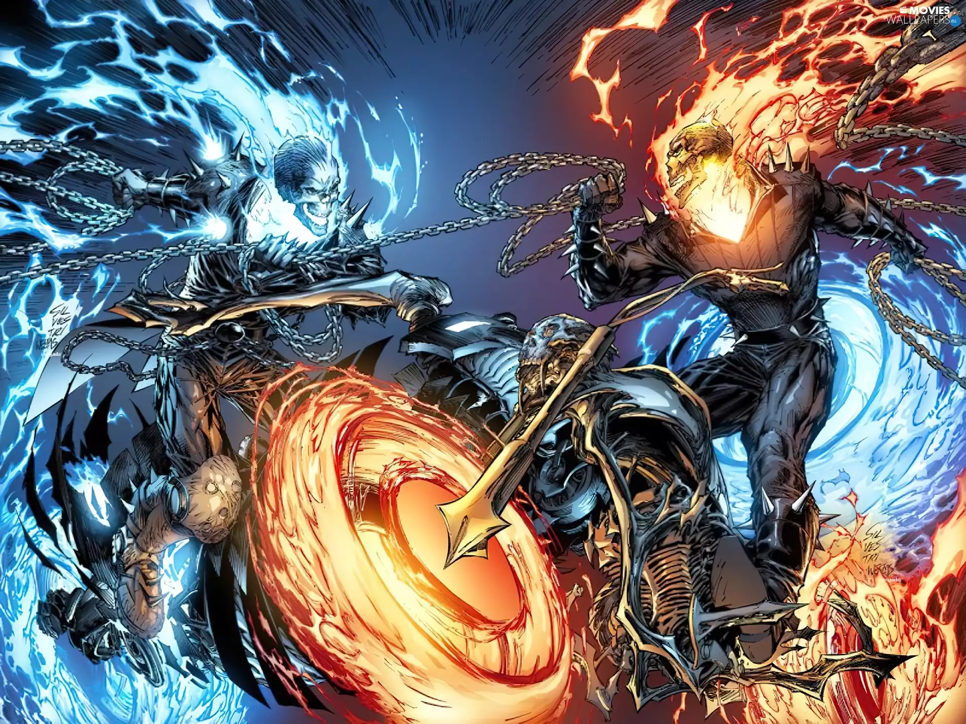 Fight, Ghost Rider, Flames