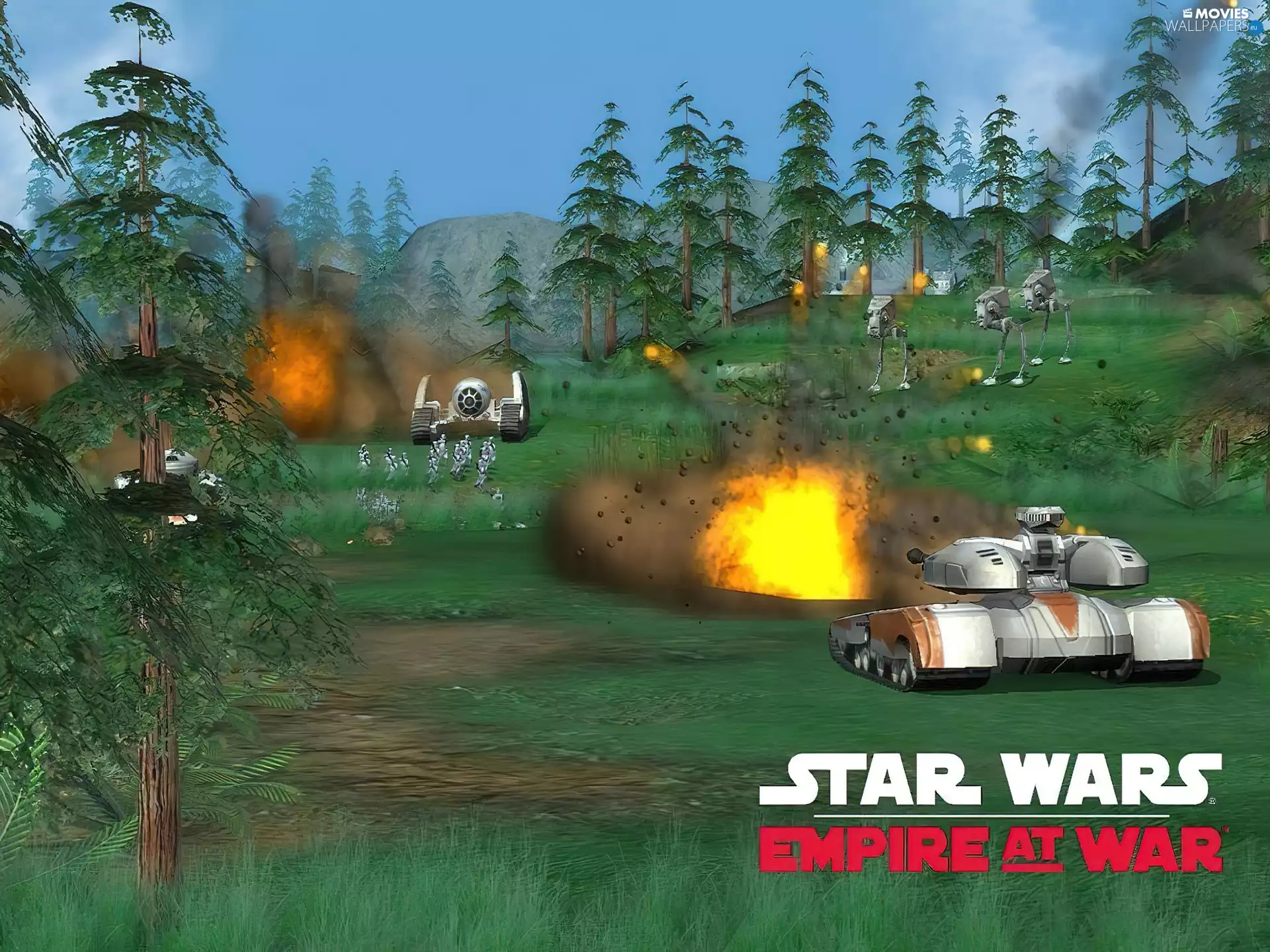 forest, Star Wars, war, Bomb, tanks, car in the meadow