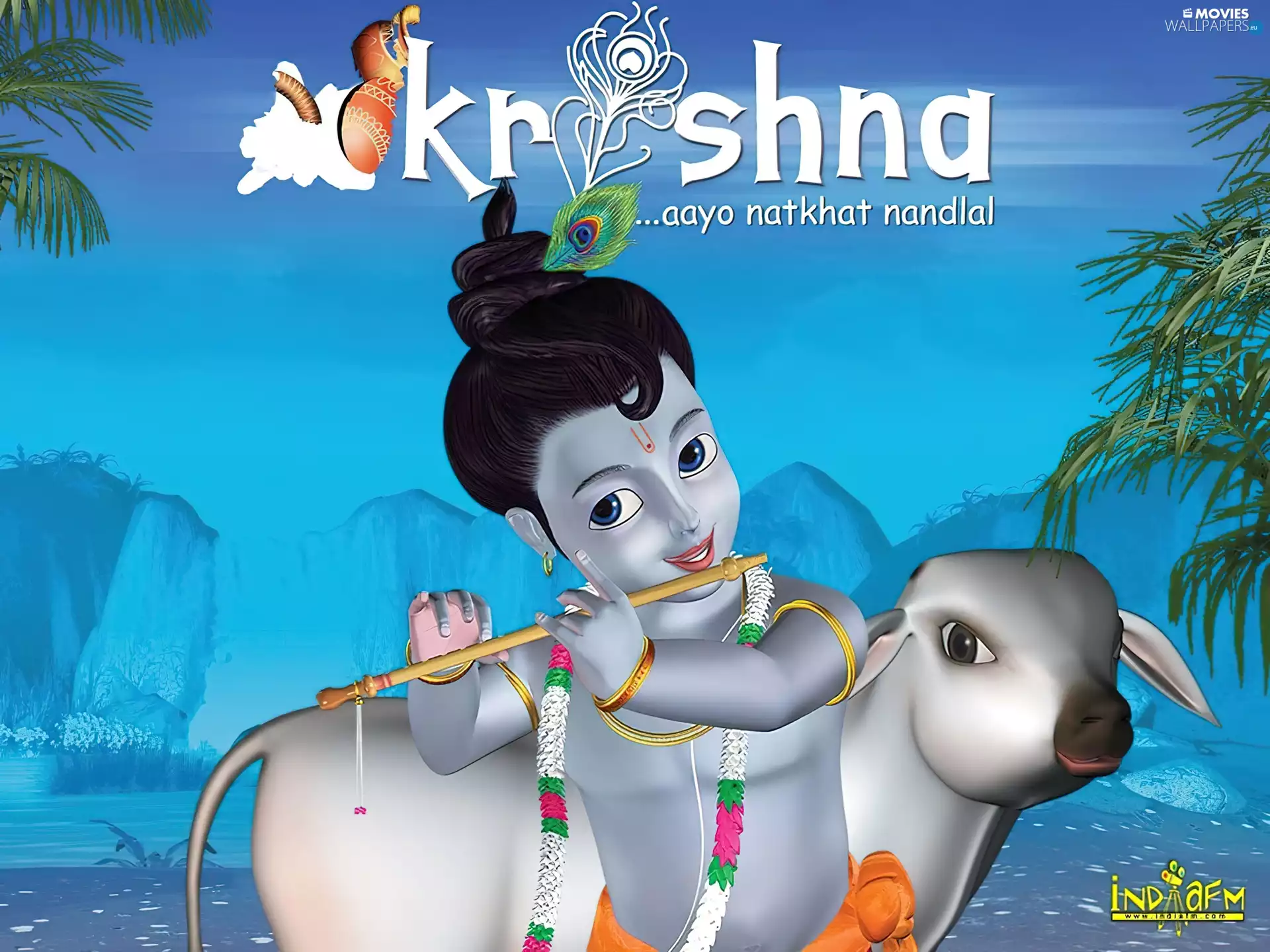 Krishna, game, calf, girl