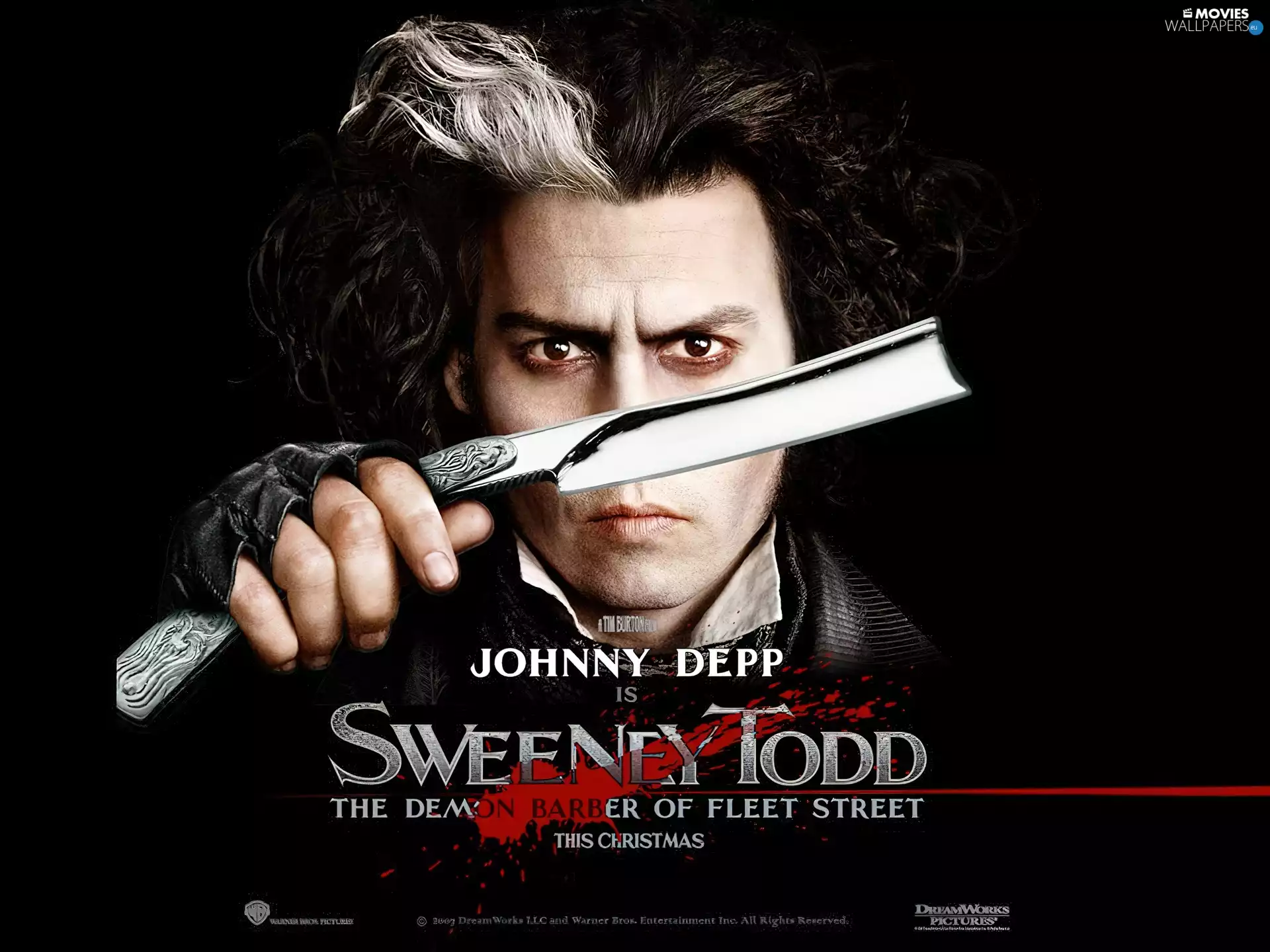 Sweeney Todd, razor, hand, Johnny Depp