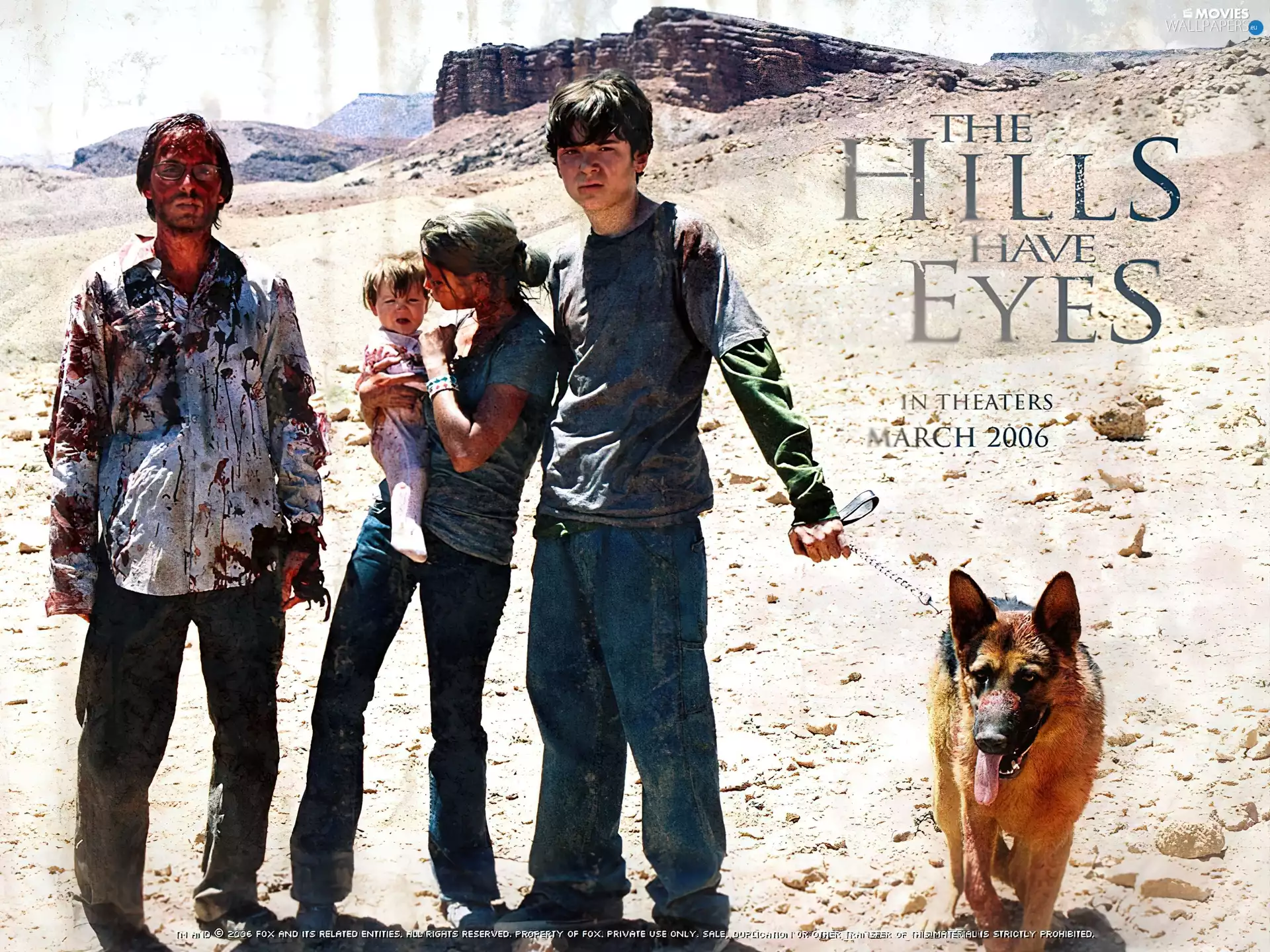 horror, The Hills Have Eyes, Characters, blood, dog, The Hills