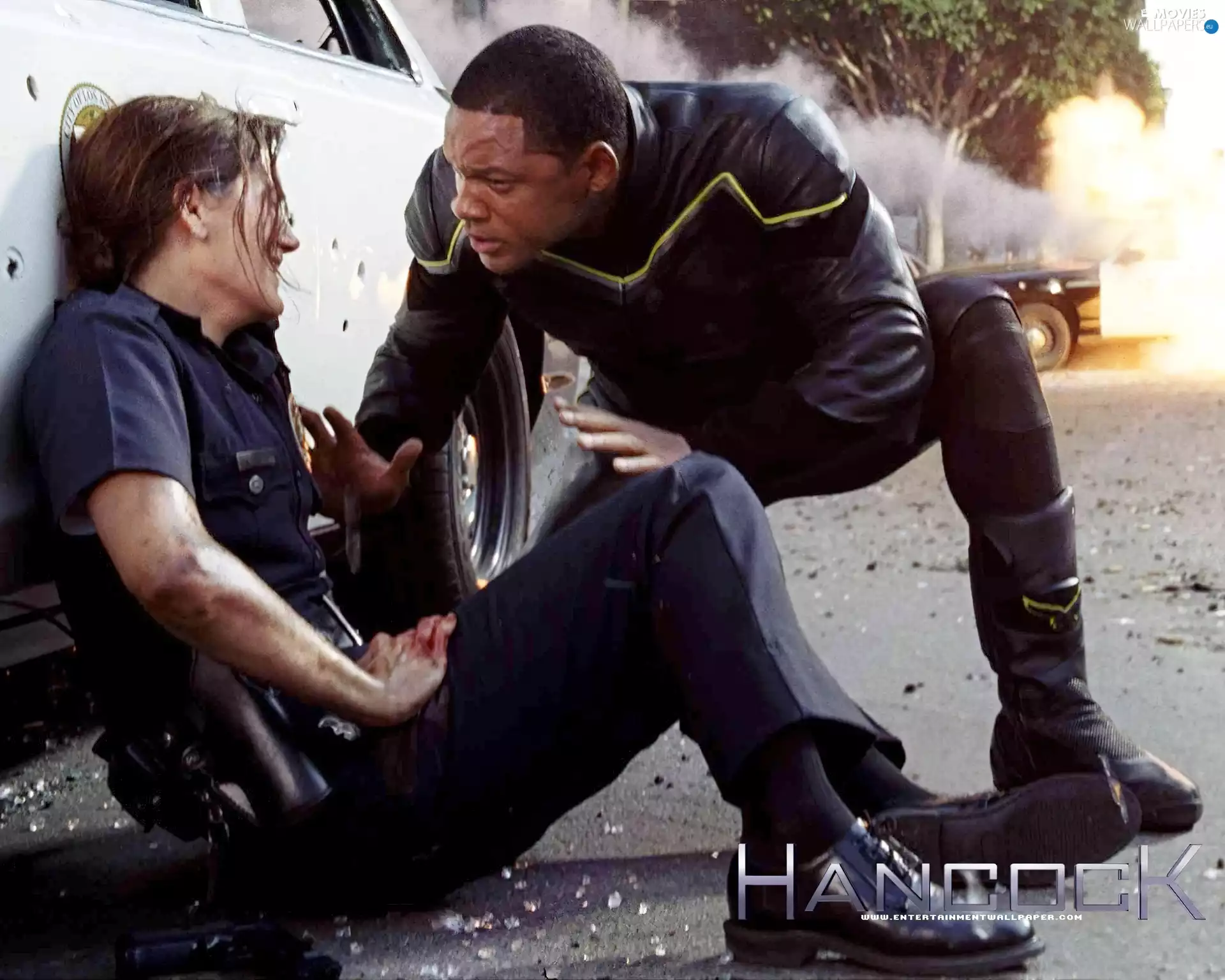 Hancock, injured, Policewoman, Will Smith