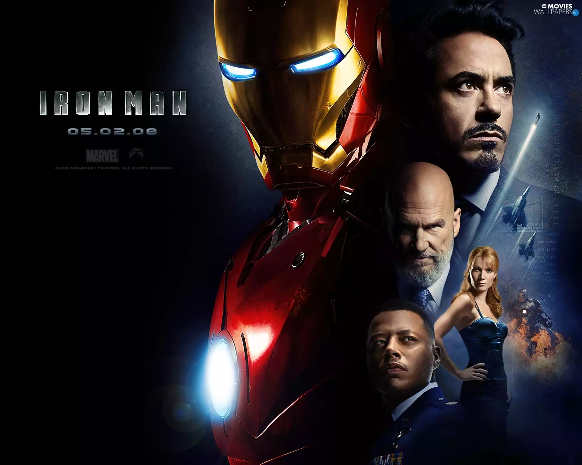 Jeff Bridges, Gwyneth Paltrow, Robert Downey Jr, Terrence Howard, Iron Man