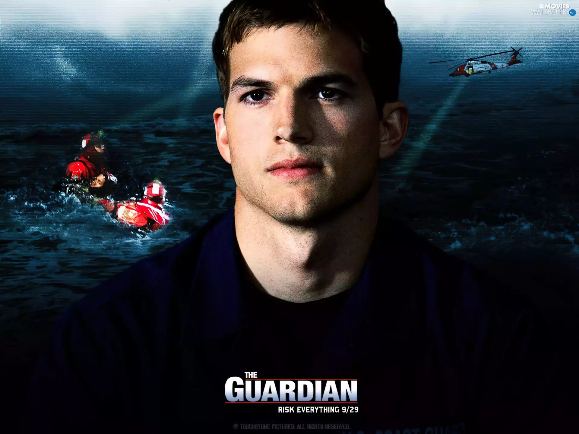 water, rescuers, Ashton Kutcher, helicopter, The Guardian