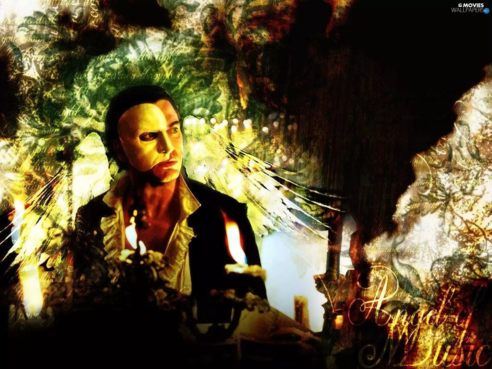 Mask, Candle, Gerard Butler, White, Phantom Of The Opera