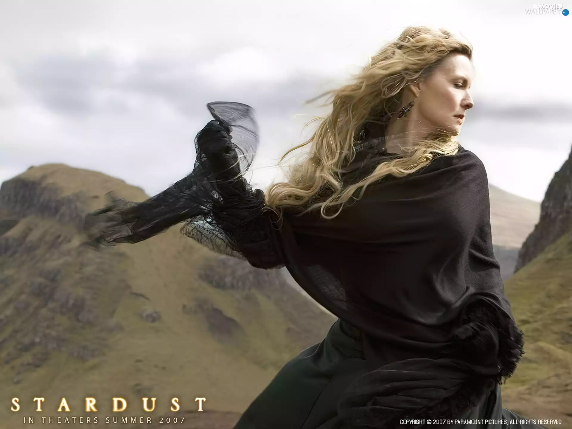 stardust, Mountains, shawl, Michelle Pfeiffer