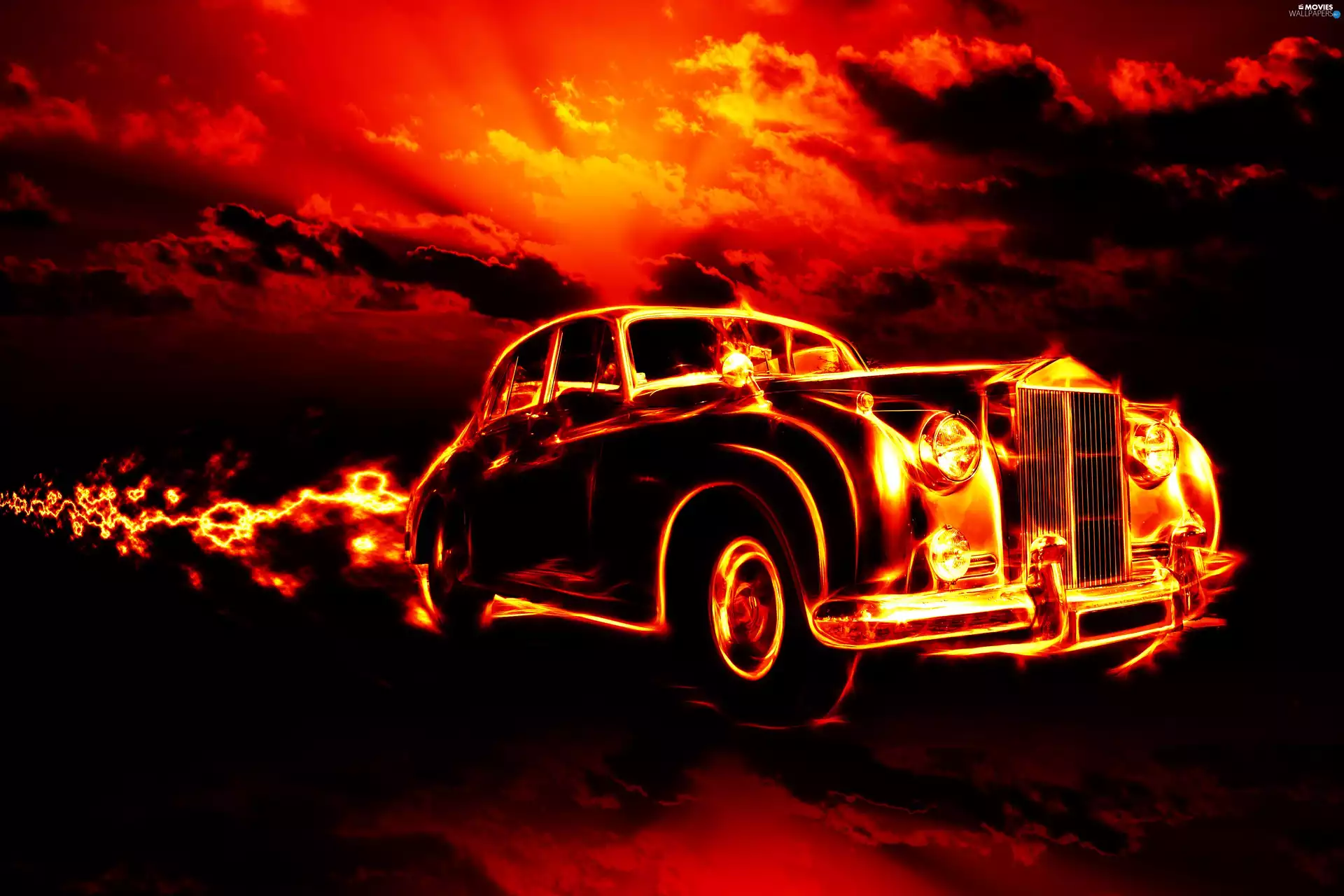 blazing, movie, Ghost Rider, Automobile