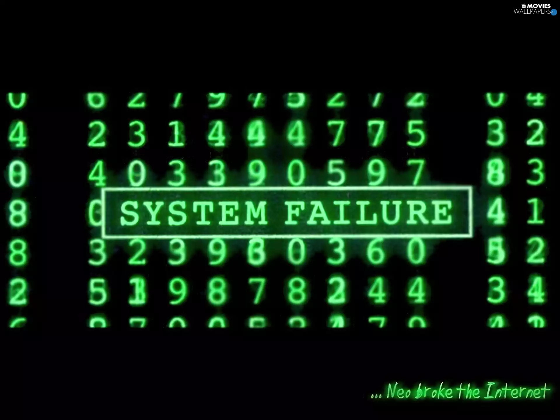 Matrix, numbers, text, green ones