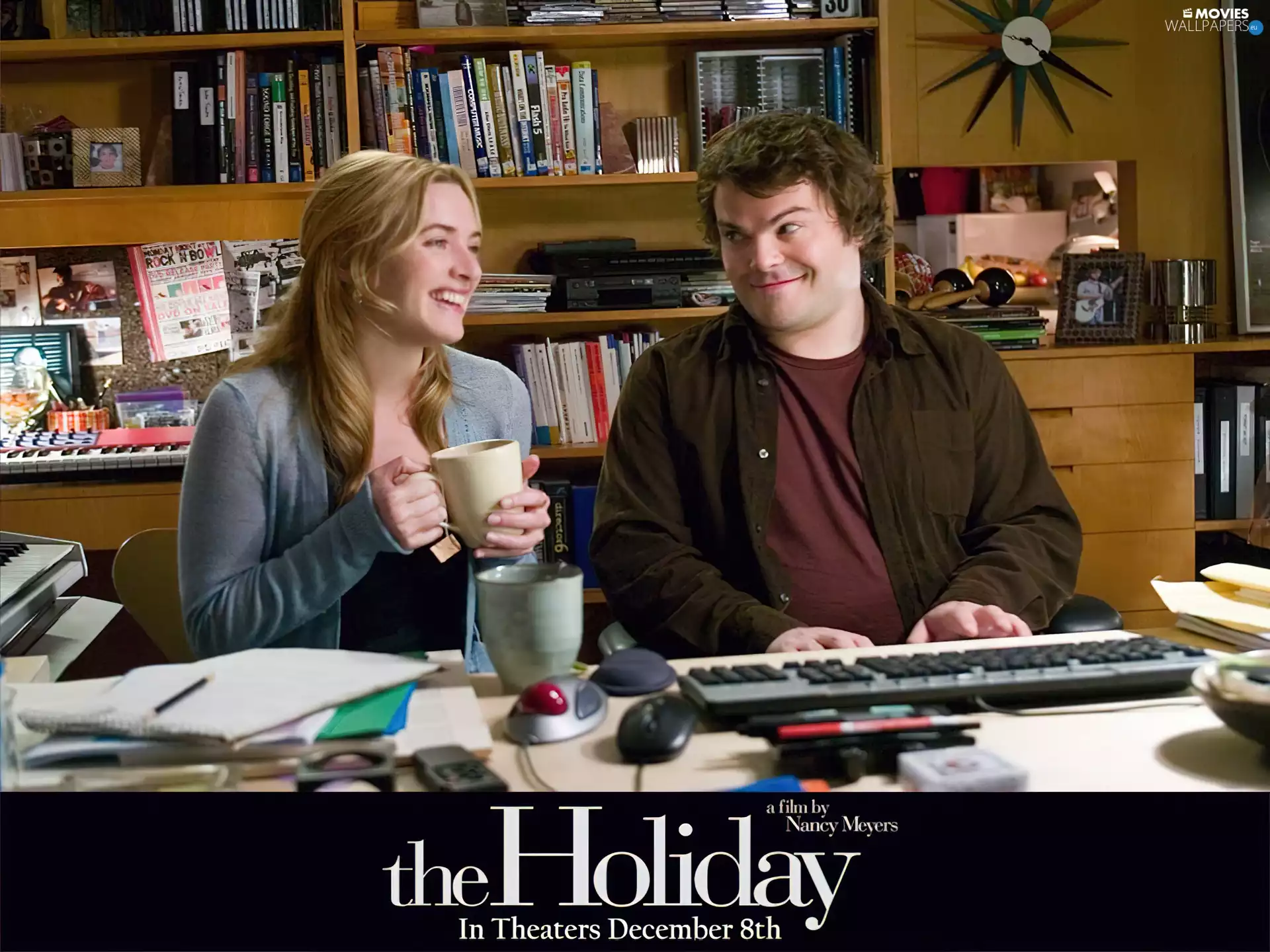 Holiday, Kate Winslet, office, Jack Black