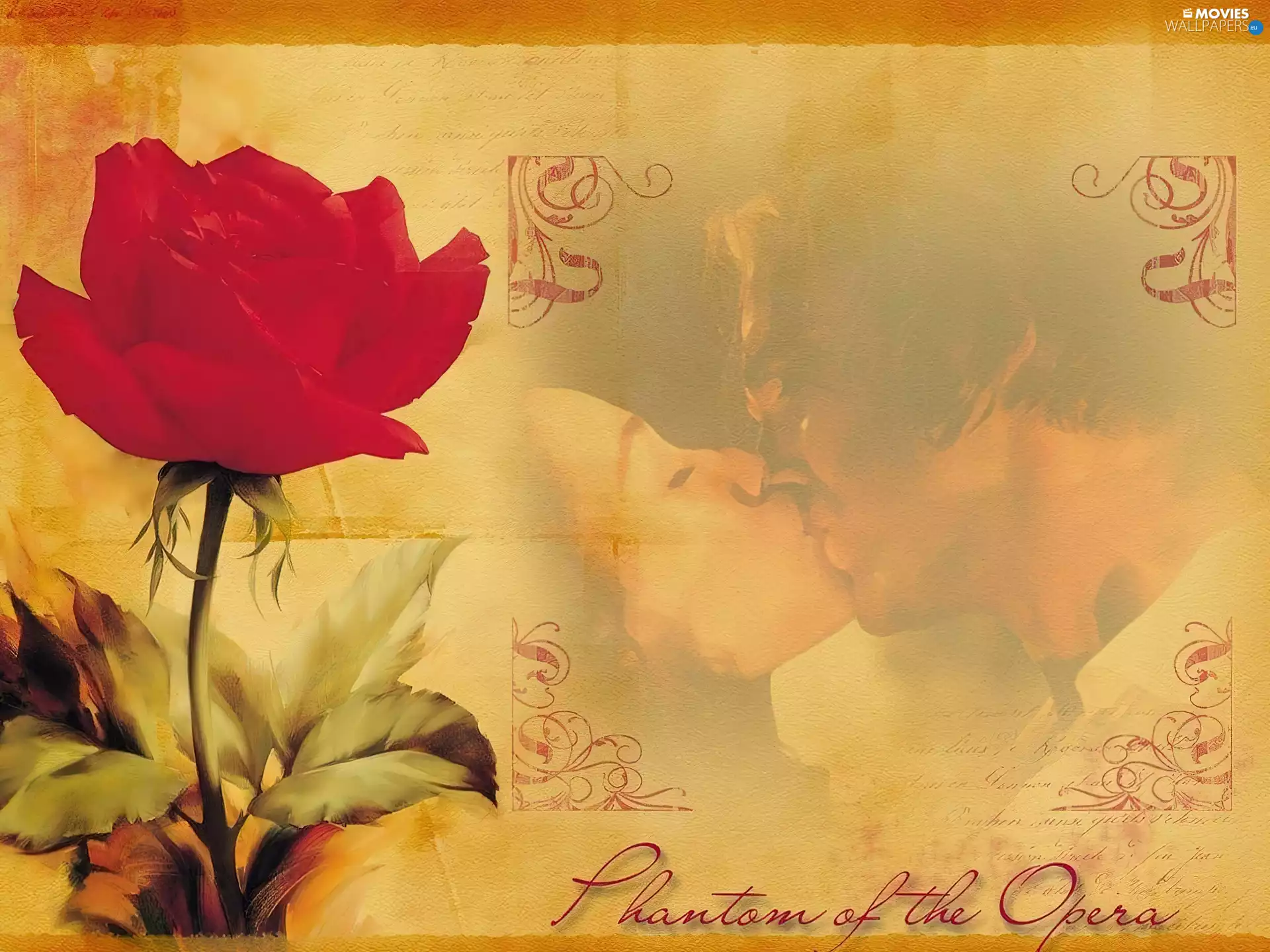 Phantom Of The Opera, rose, kiss