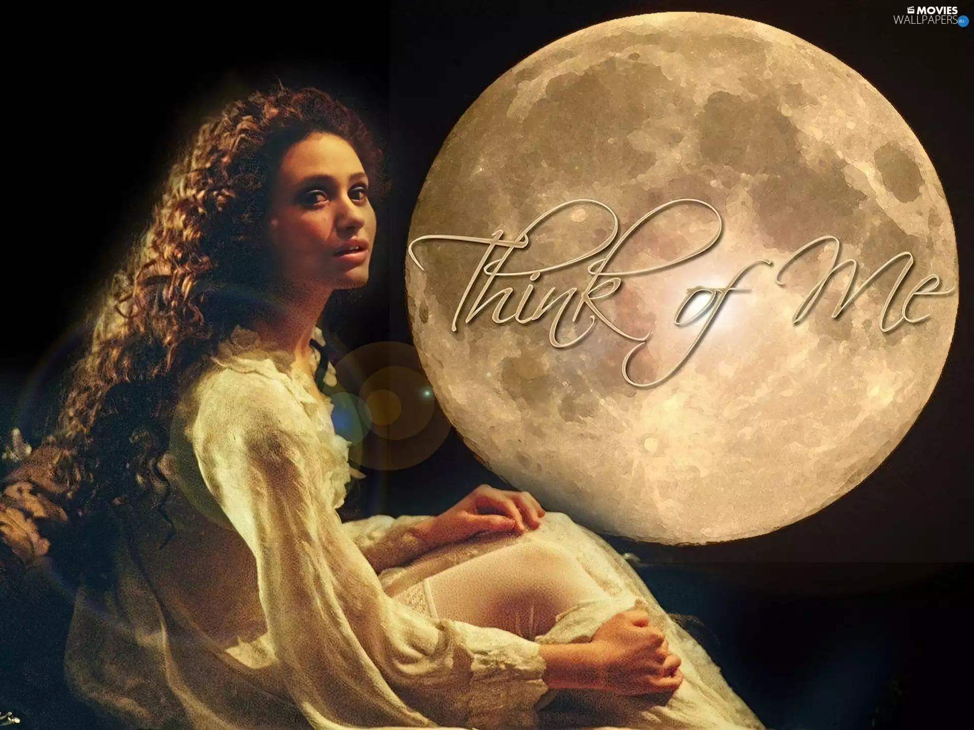 nigh, Women, moon, shirt, Phantom Of The Opera