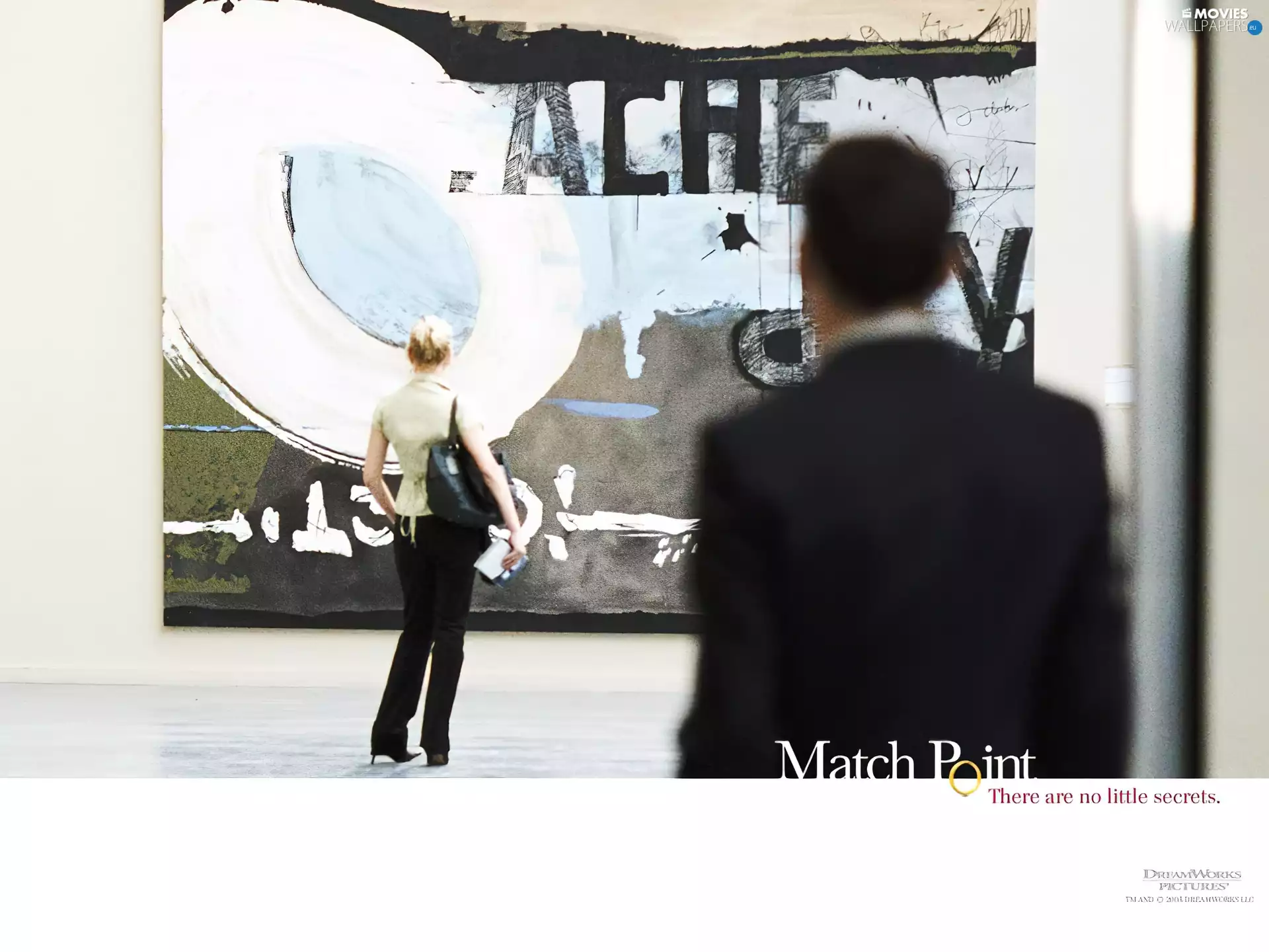 Women, a man, picture, wall, Match Point