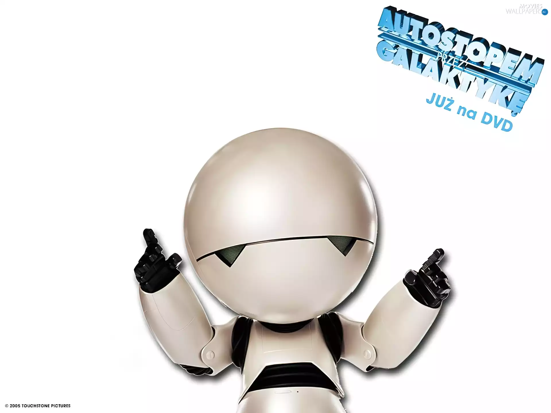 Hitchhikers Guide To The Galaxy, White, background, Robot