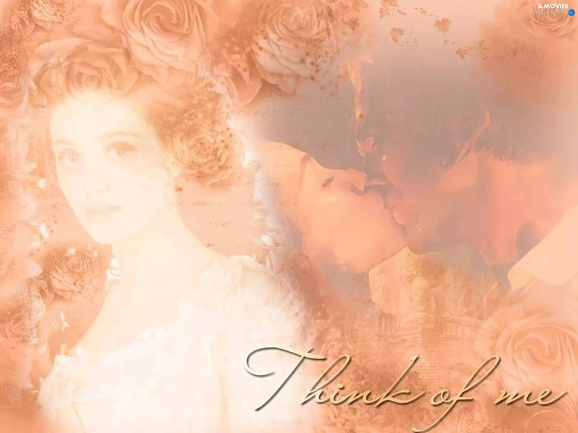 Phantom Of The Opera, kiss, roses, Emmy Rossum