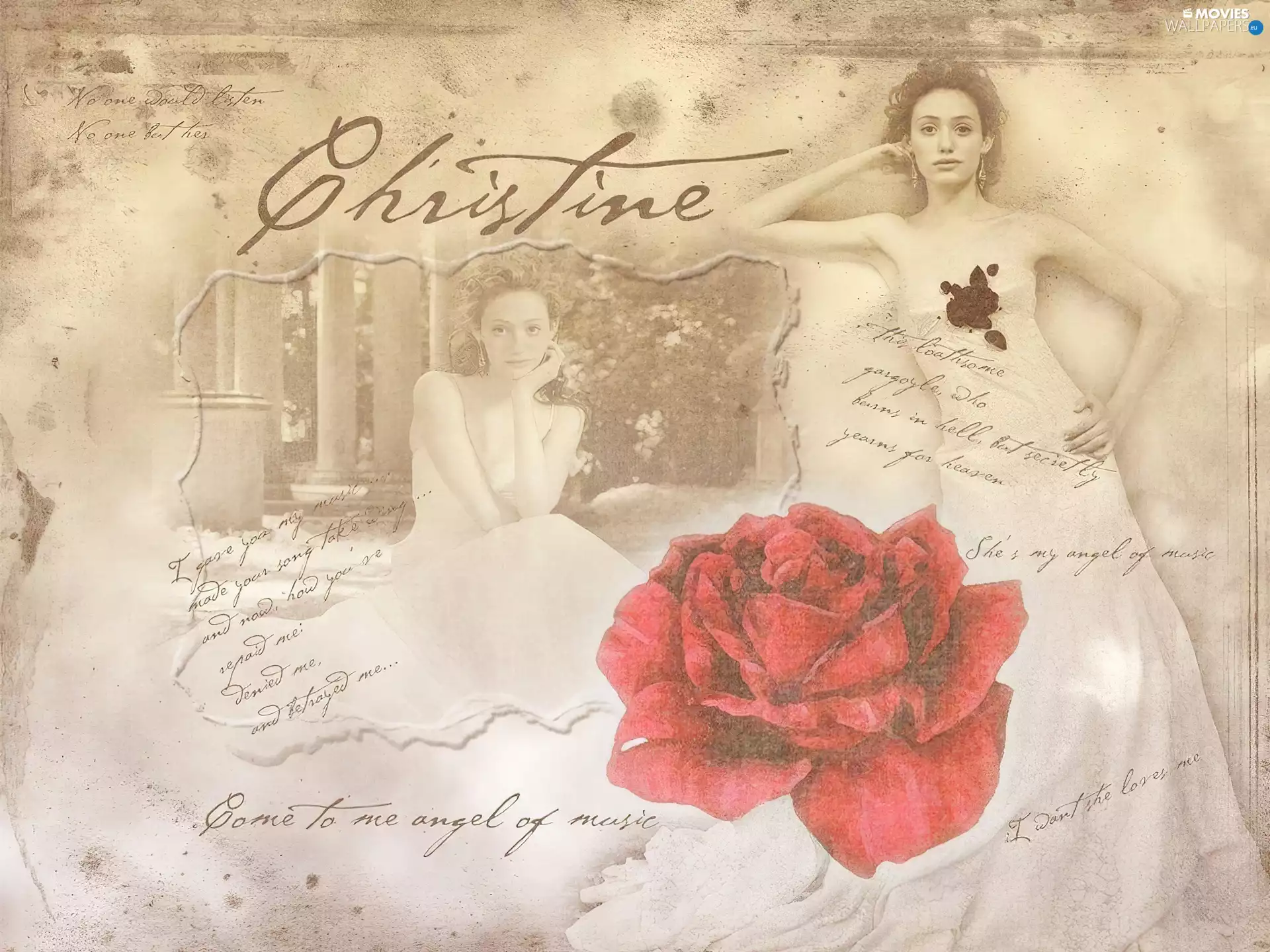 Phantom Of The Opera, rose, Dress, Emmy Rossum