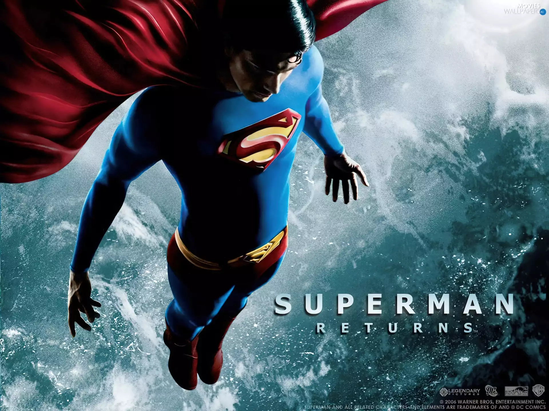 Superman Returns, flies, Sky, Brandon Routh