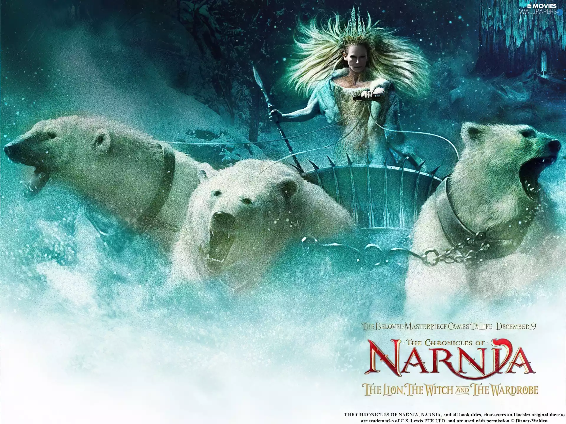 snow, carriage, snow Queen, bears, The Chronicles Of Narnia