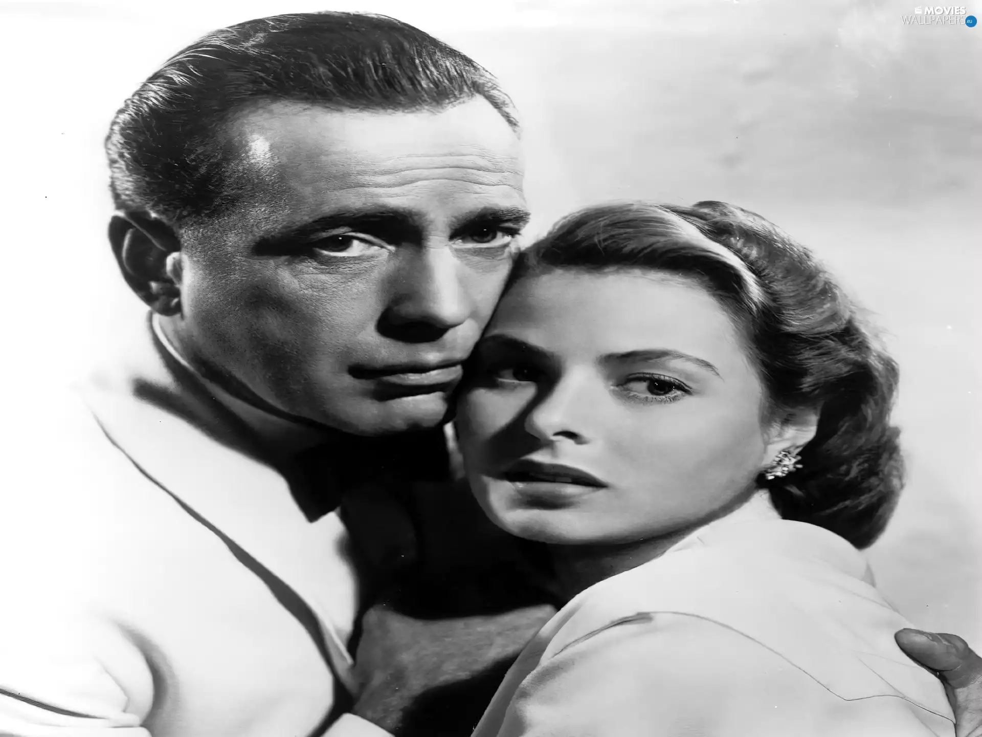 Casablanca, Humphrey Bogart, snuggled, Ingrid Bergman